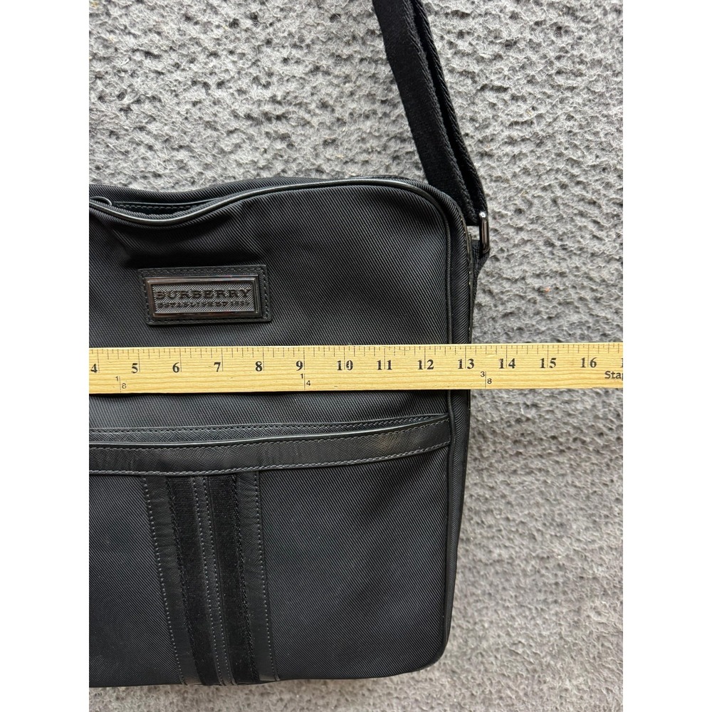 Burberry Nylon Leather Trim Crossbody Messenger Bag Black Unisex 14" x 13" - Picture 16 of 16